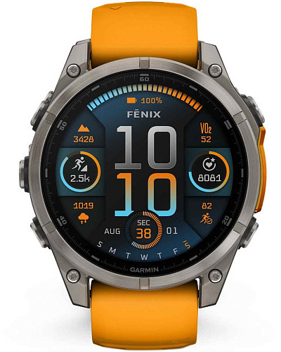 Garmin Fenix 8 47mm Amoled Sapphire Titanium Orange 010-02904-11